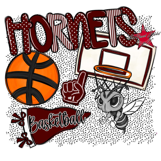 Hornets Basketball Spirit-Maroon