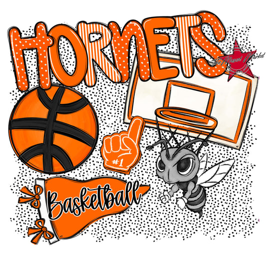 Hornets Basketball Spirit-Orange