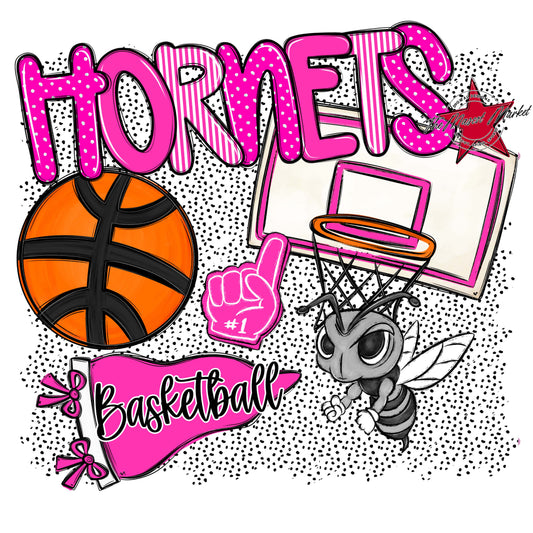 Hornets Basketball Spirit-Pink