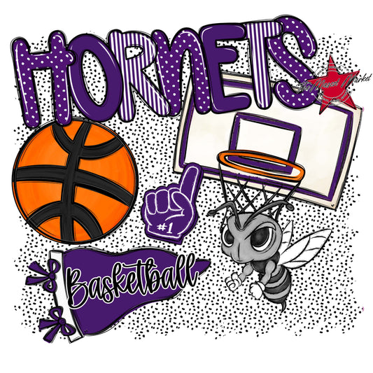 Hornets Basketball Spirit-Purple