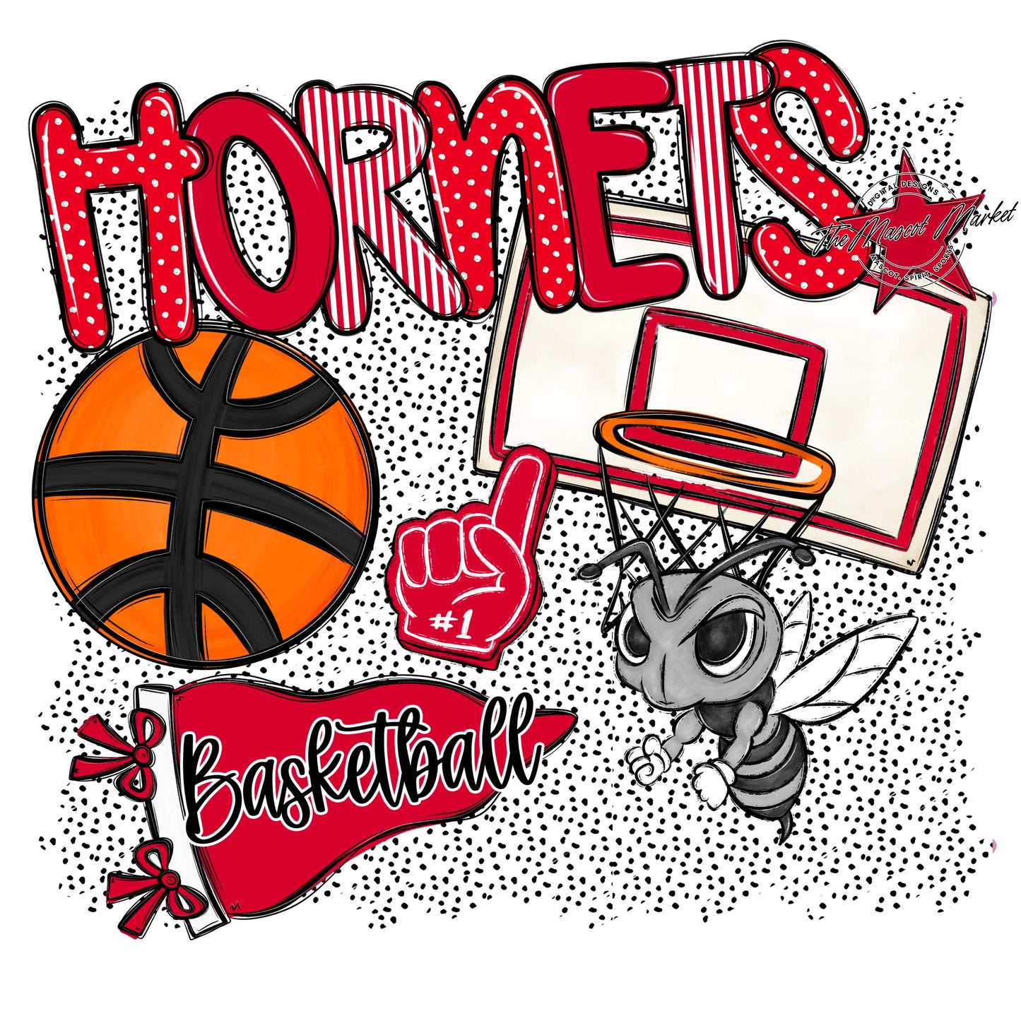 Hornets Basketball Spirit-Red