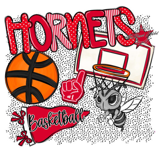 Hornets Basketball Spirit-Red
