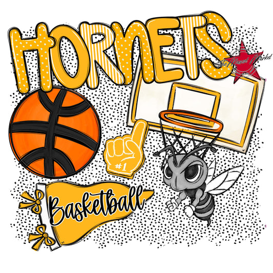 Hornets Basketball Spirit-Yellow