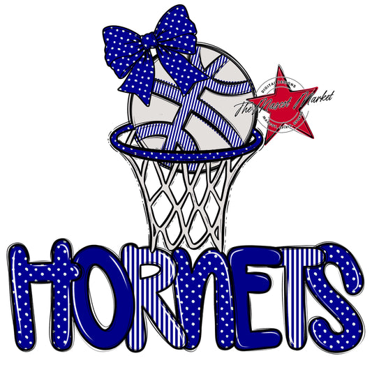 Hornets Basketball Spirit Design-Blue