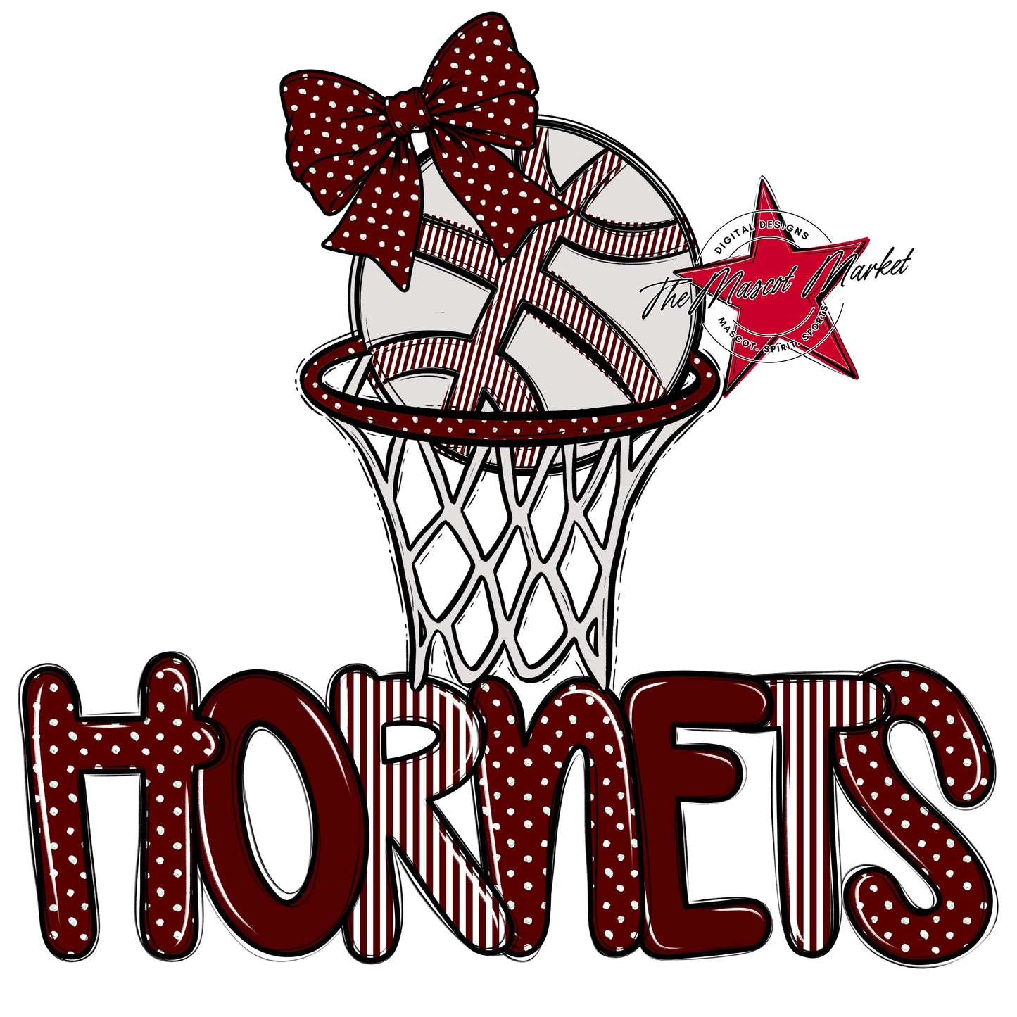 Hornets Basketball Spirit Design-Maroon