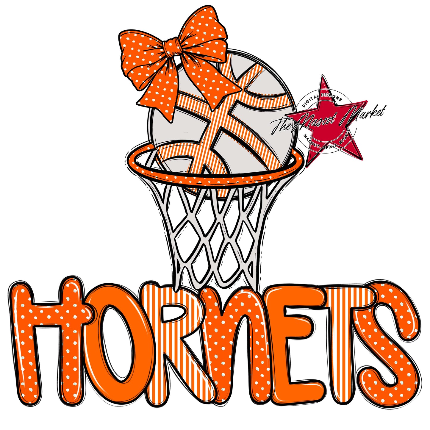 Hornets Basketball Spirit Design-Orange