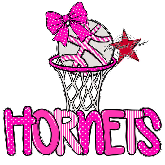 Hornets Basketball Spirit Design-Pink