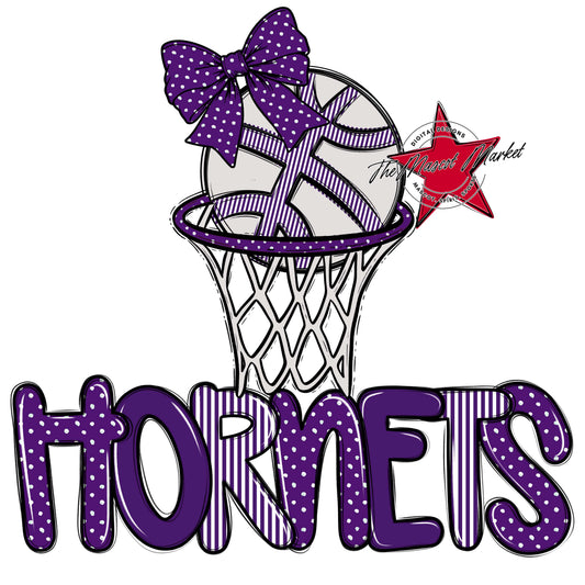Hornets Basketball Spirit Design-Purple
