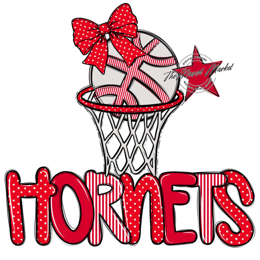 Hornets Basketball Spirit Design-Red