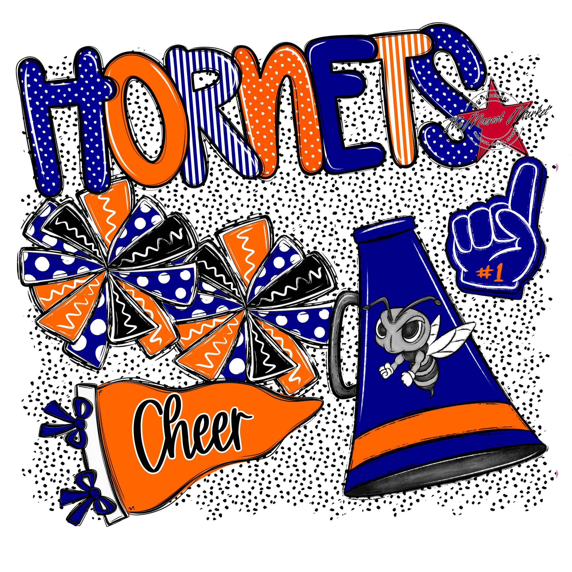 Hornets Cheer Spirit-Blue & Orange