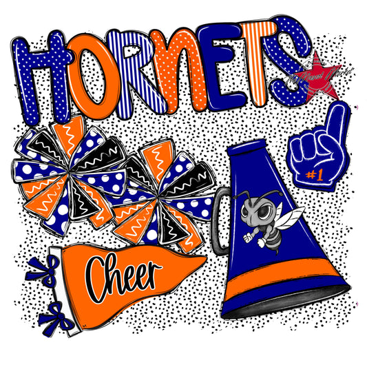 Hornets Cheer Spirit-Blue & Orange
