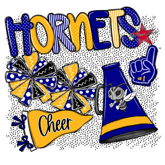 Hornets Cheer Spirit-Blue & Yellow