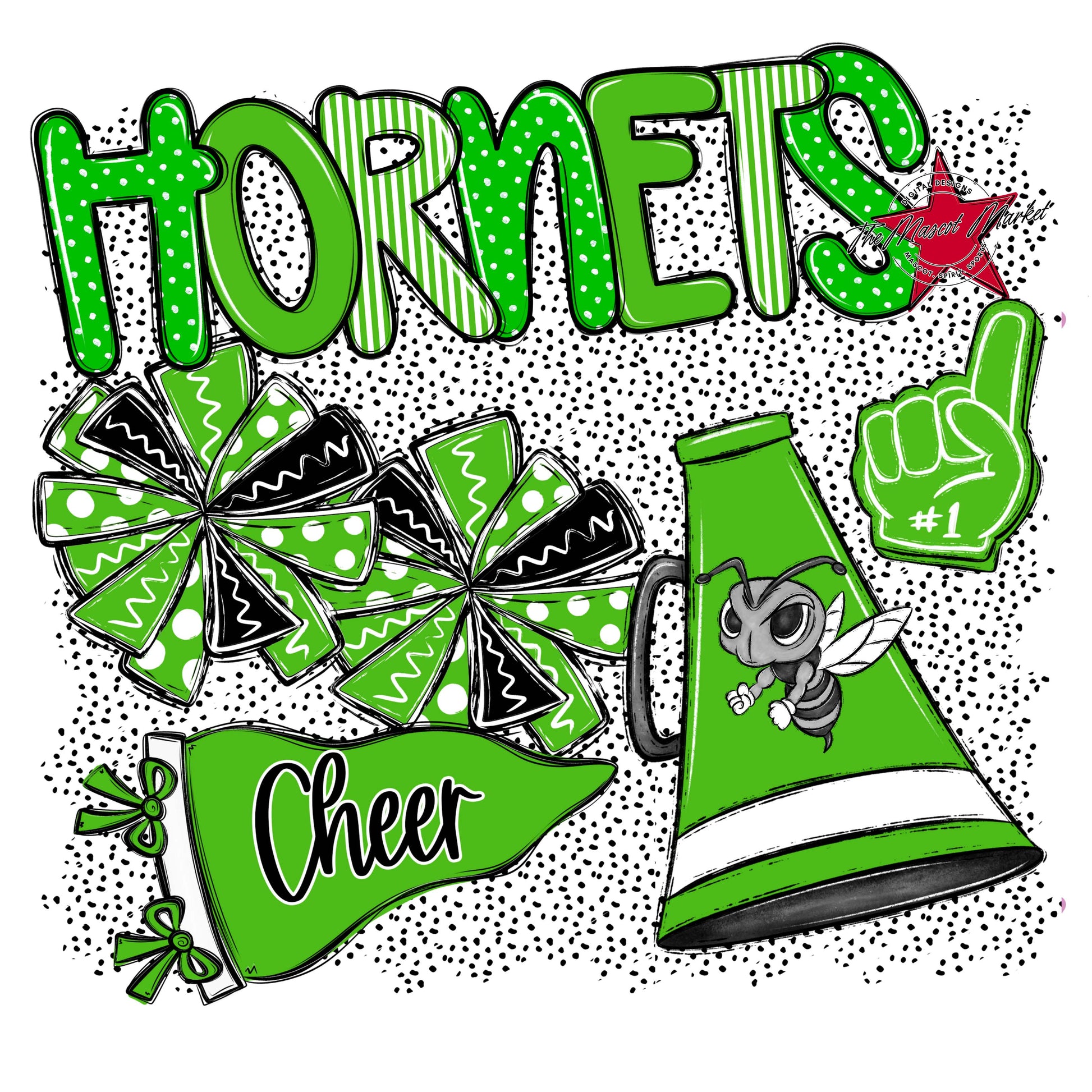 Hornets Cheer Spirit-Bright Green
