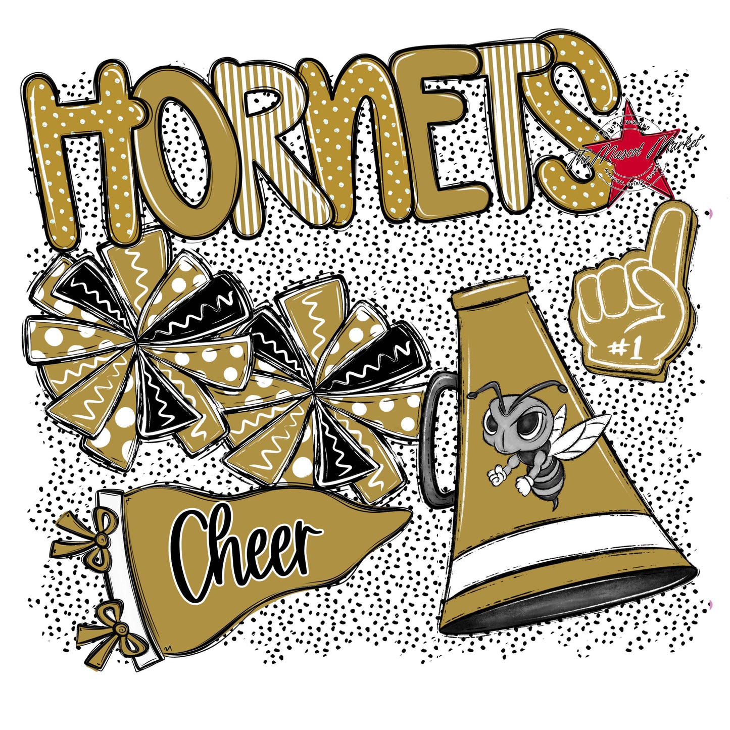 Hornets Cheer Spirit-Gold