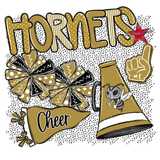 Hornets Cheer Spirit-Gold