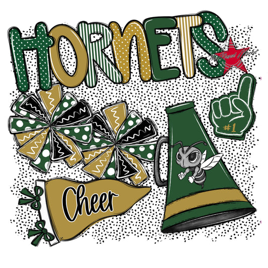 Hornets Cheer Spirit-Green & Gold