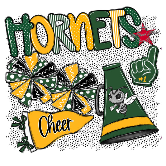 Hornets Cheer Spirit-Green & Yellow
