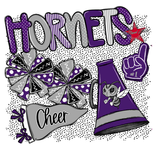 Hornets Cheer Spirit-Purple & Grey