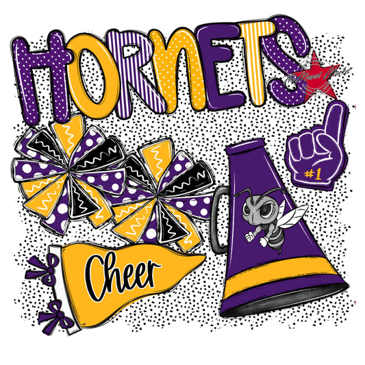 Hornets Cheer Spirit-Purple & Yellow