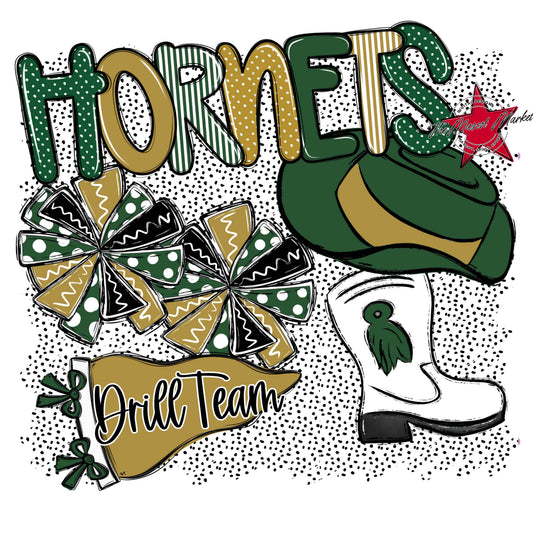 Hornets Drillteam Spirit-Green & Gold