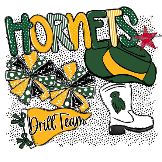 Hornets Drillteam Spirit-Green & Yellow