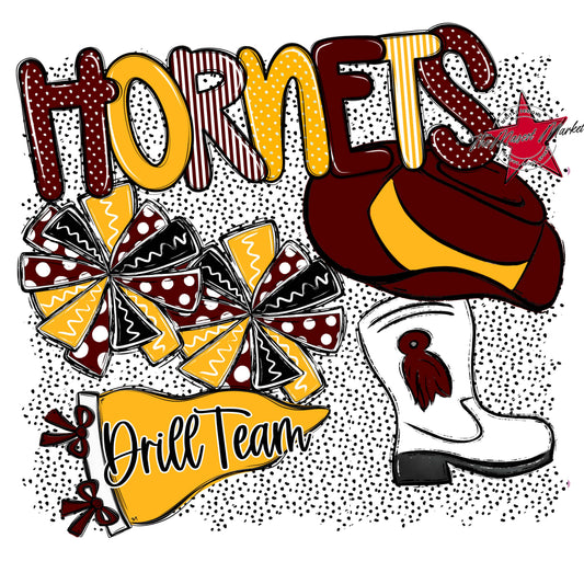 Hornets Drillteam Spirit-Maroon & Yellow
