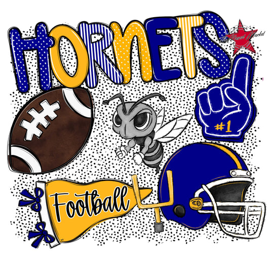 Hornets Football Spirit-Blue & Yellow