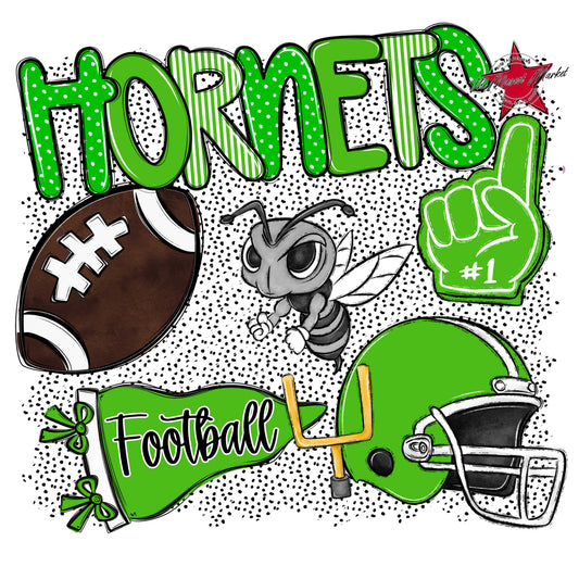 Hornets Football Spirit-Bright Green