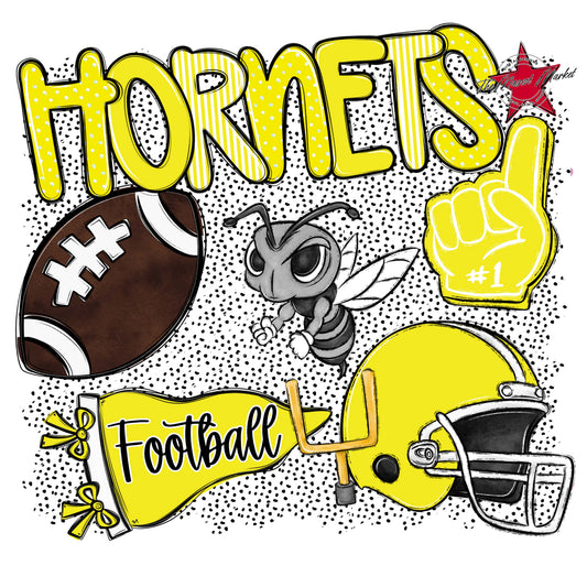 Hornets Football Spirit-Bright Yellow