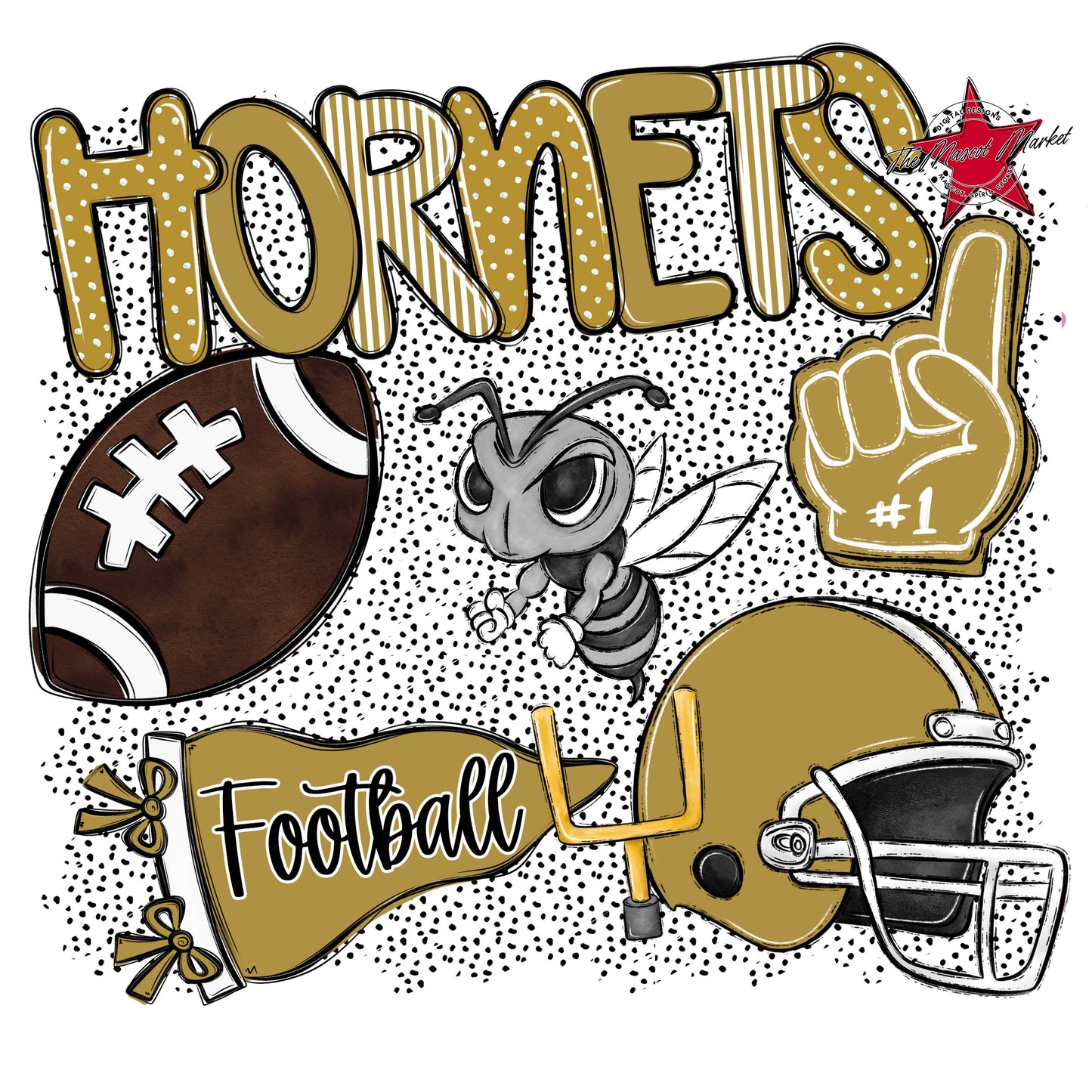 Hornets Football Spirit-Gold