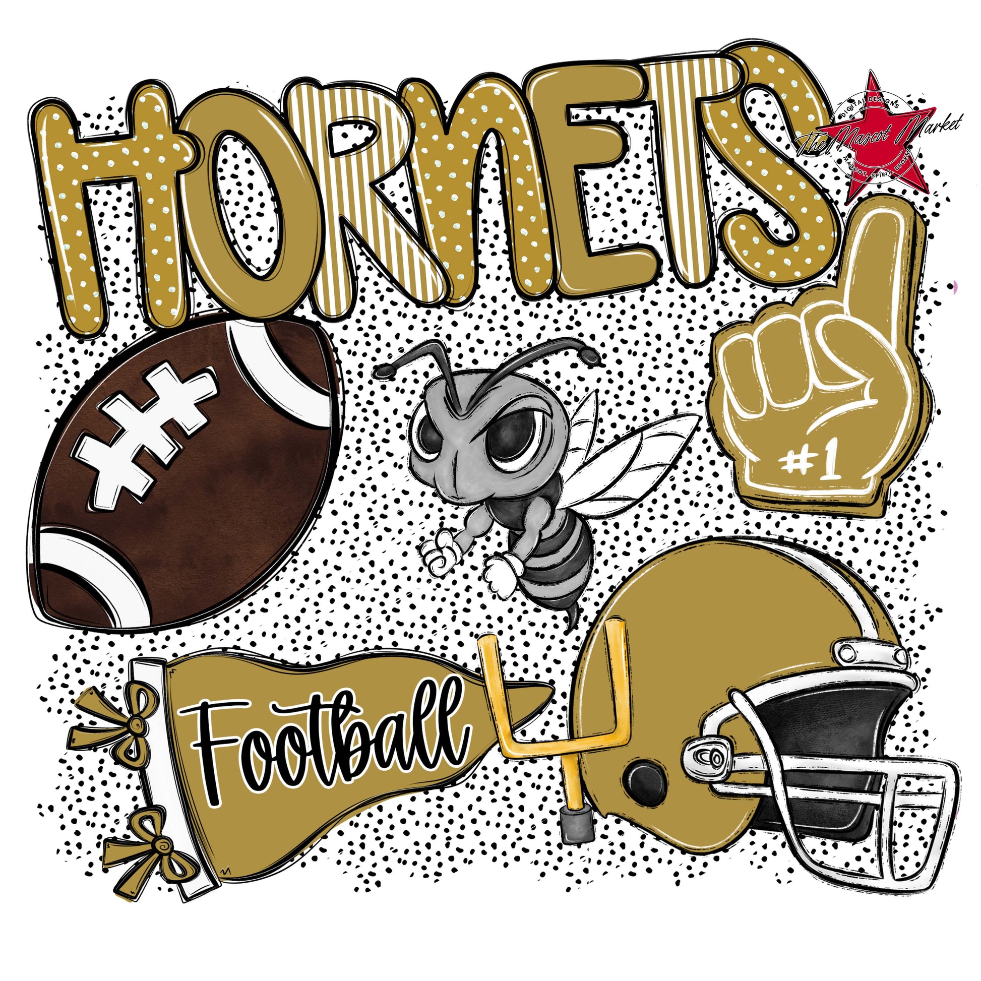 Hornets Football Spirit-Gold