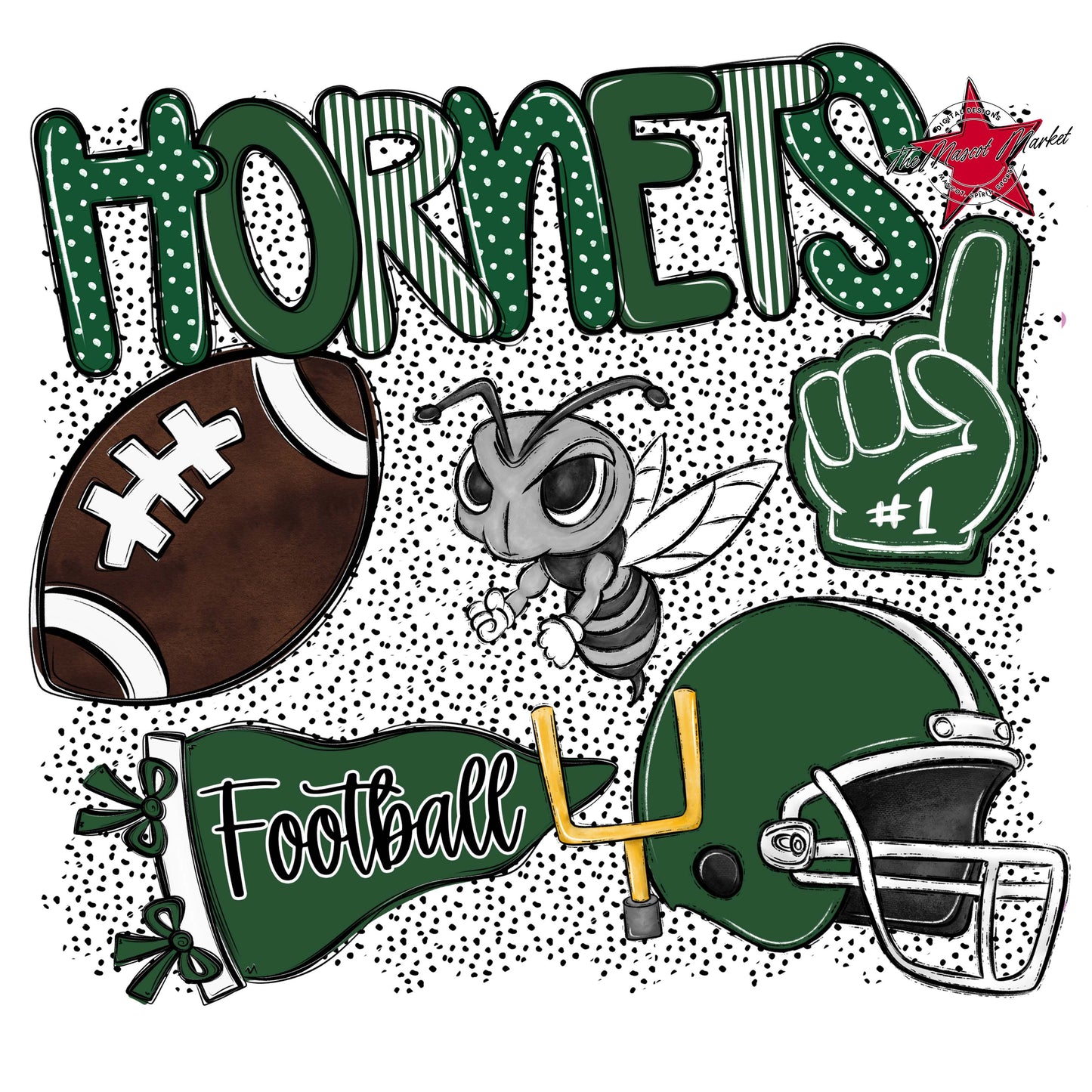Hornets Football Spirit-Green
