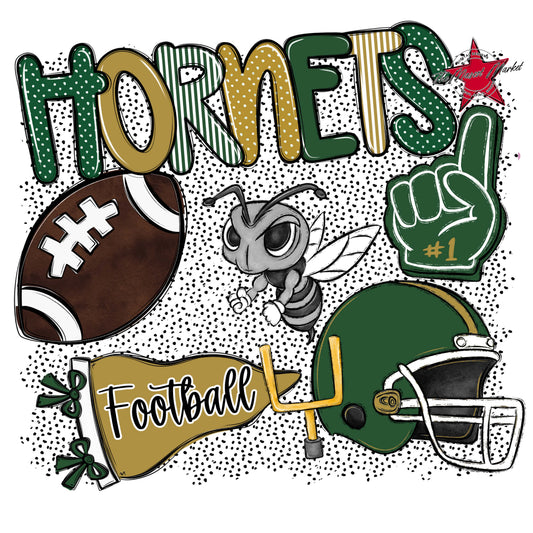 Hornets Football Spirit-Green & Gold
