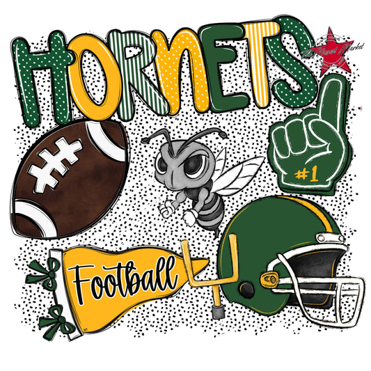 Hornets Football Spirit-Green & Yellow