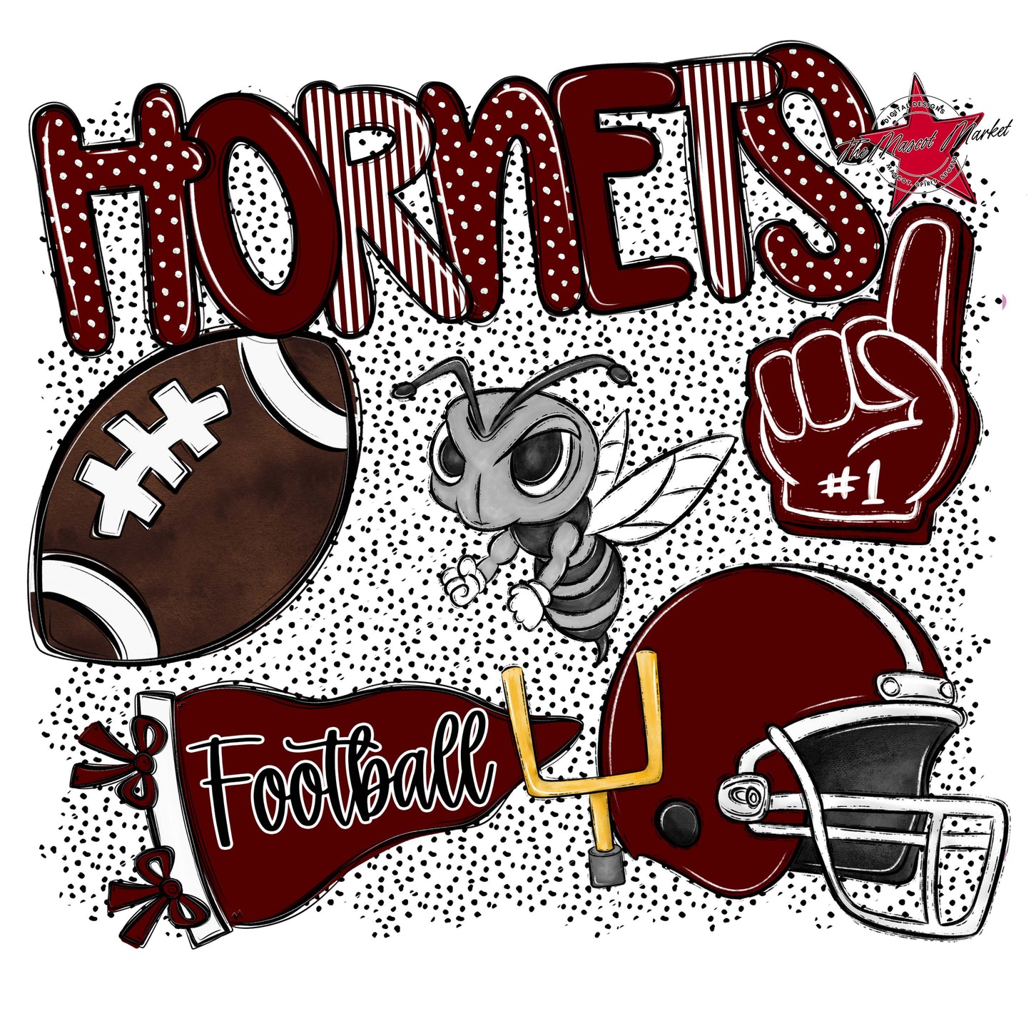 Hornets Football Spirit-Maroon