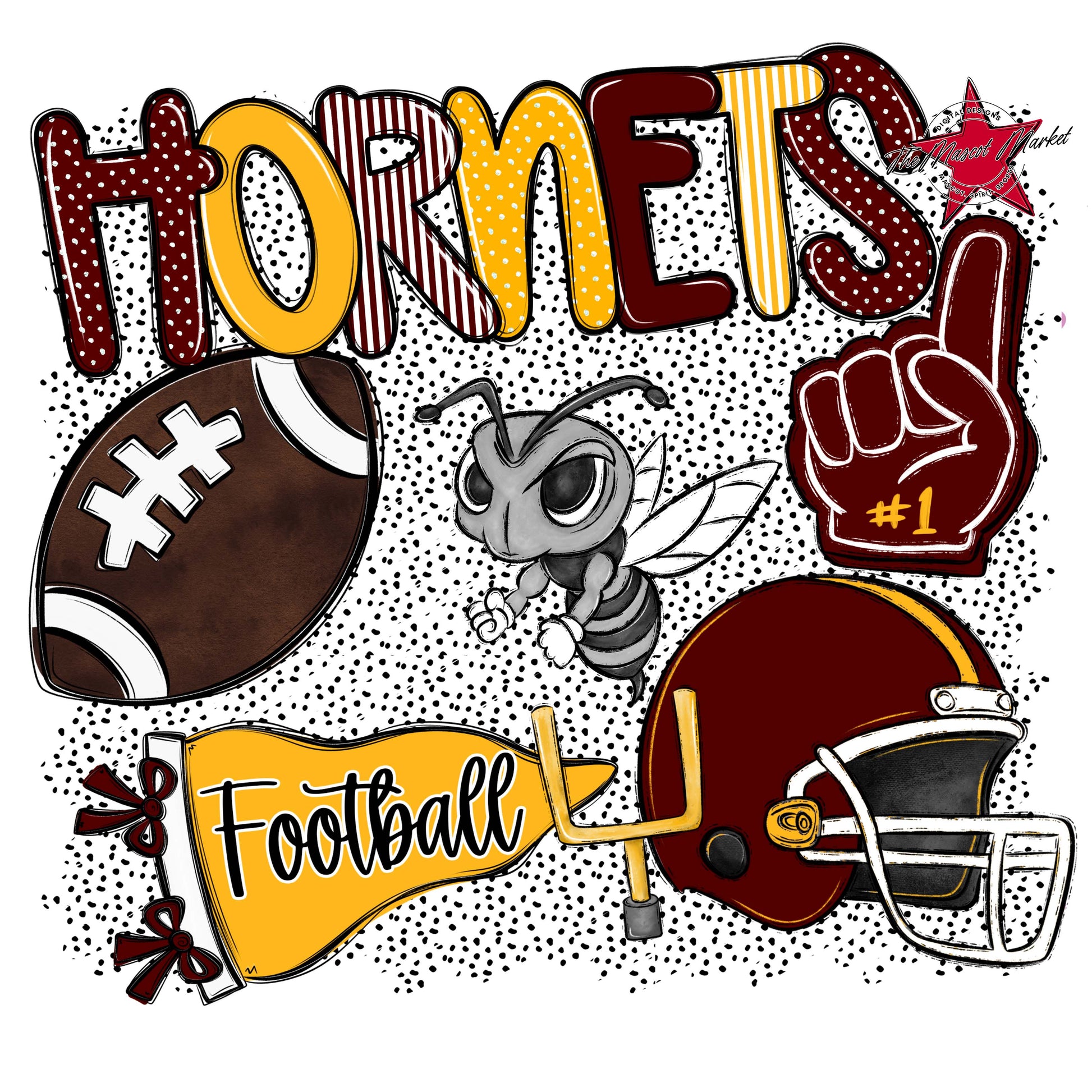 Hornets Football Spirit-Maroon & Yellow