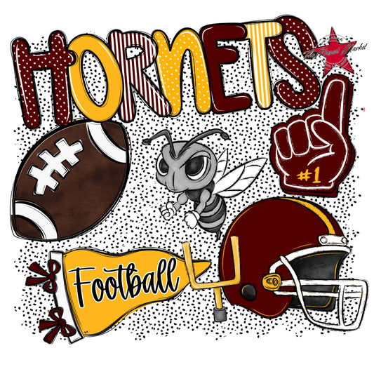 Hornets Football Spirit-Maroon & Yellow