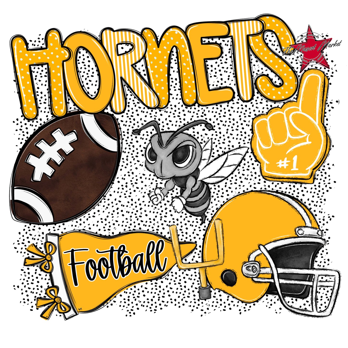 Hornets Football Spirit-Yellow