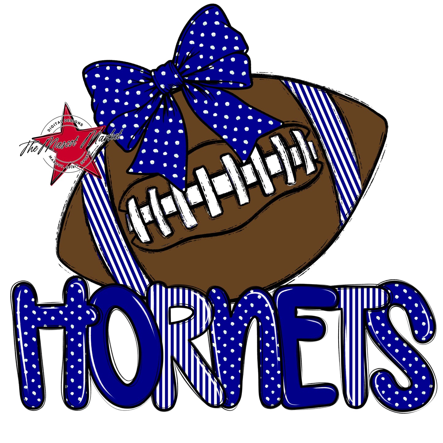 Hornets Football Spirit Design-Blue