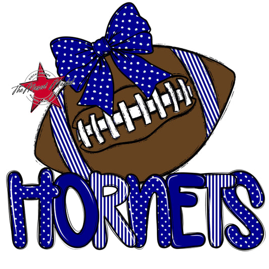 Hornets Football Spirit Design-Blue