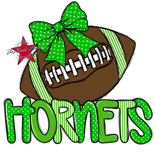 Hornets Football Spirit Design-Bright Green