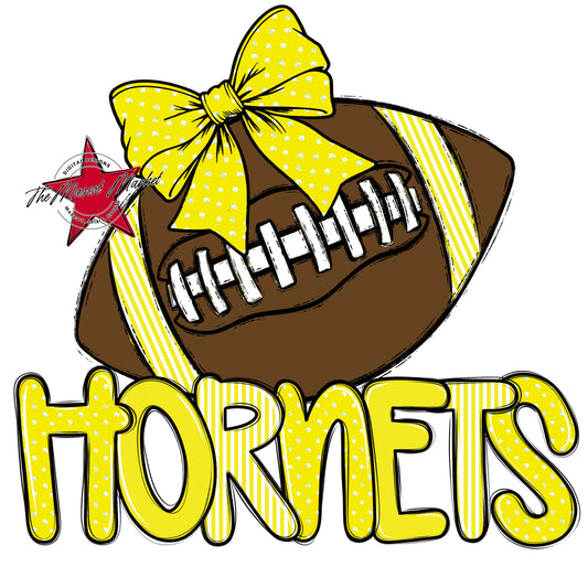 Hornets Football Spirit Design-Bright Yellow