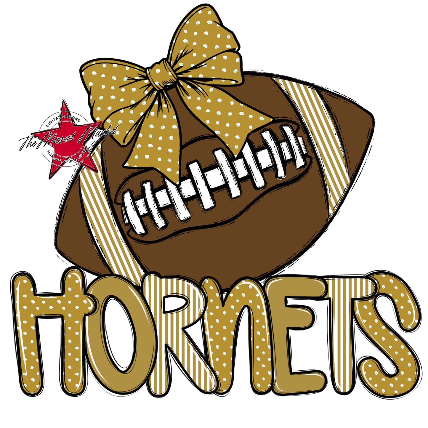 Hornets Football Spirit Design-Gold