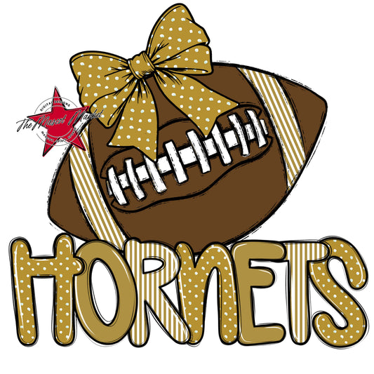 Hornets Football Spirit Design-Gold