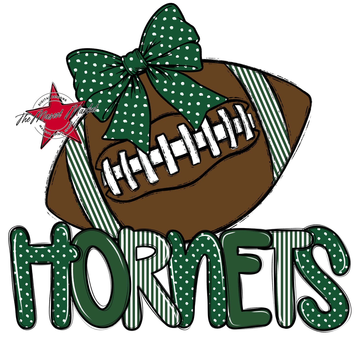 Hornets Football Spirit Design-Green