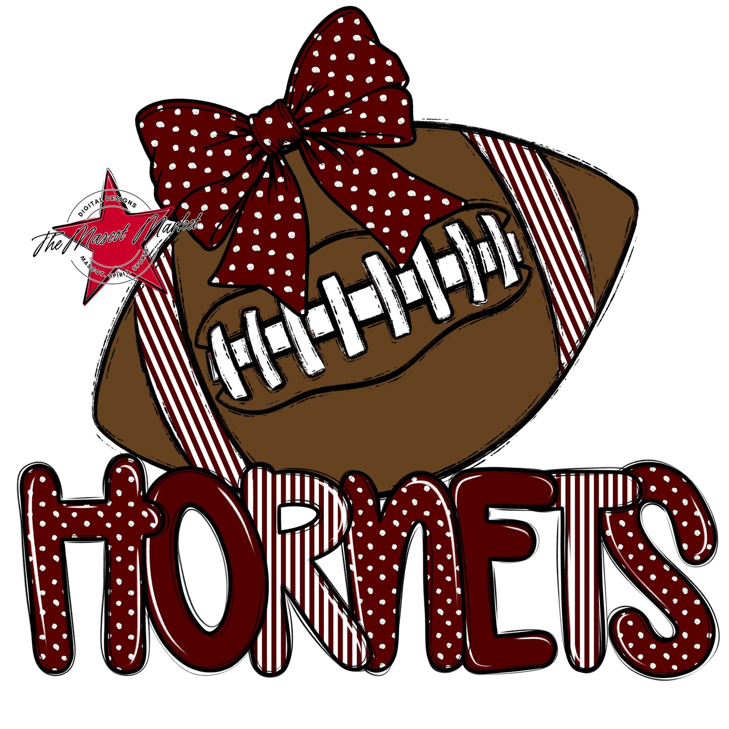 Hornets Football Spirit Design-Maroon