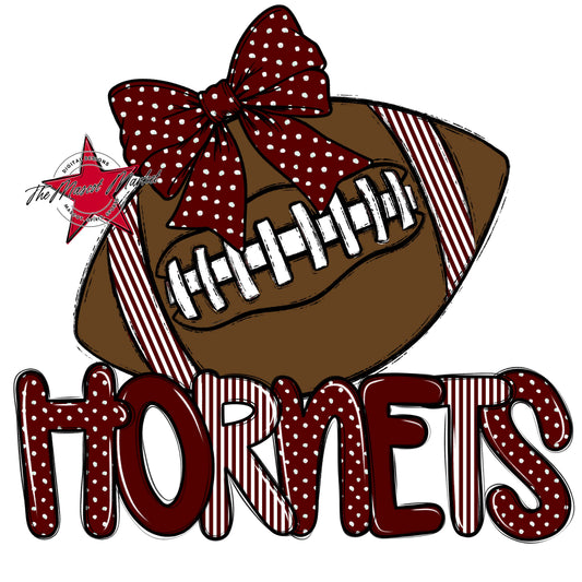 Hornets Football Spirit Design-Maroon