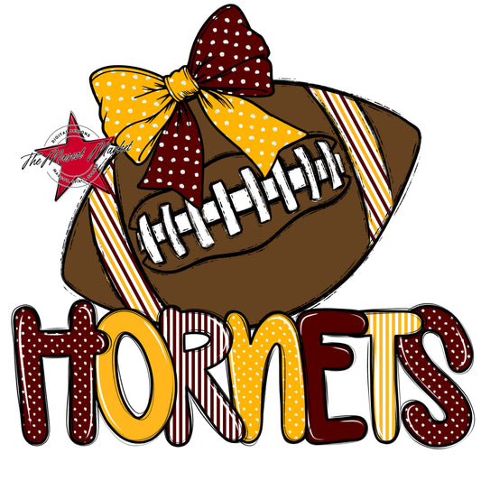 Hornets Football Spirit Design-Maroon & Yellow
