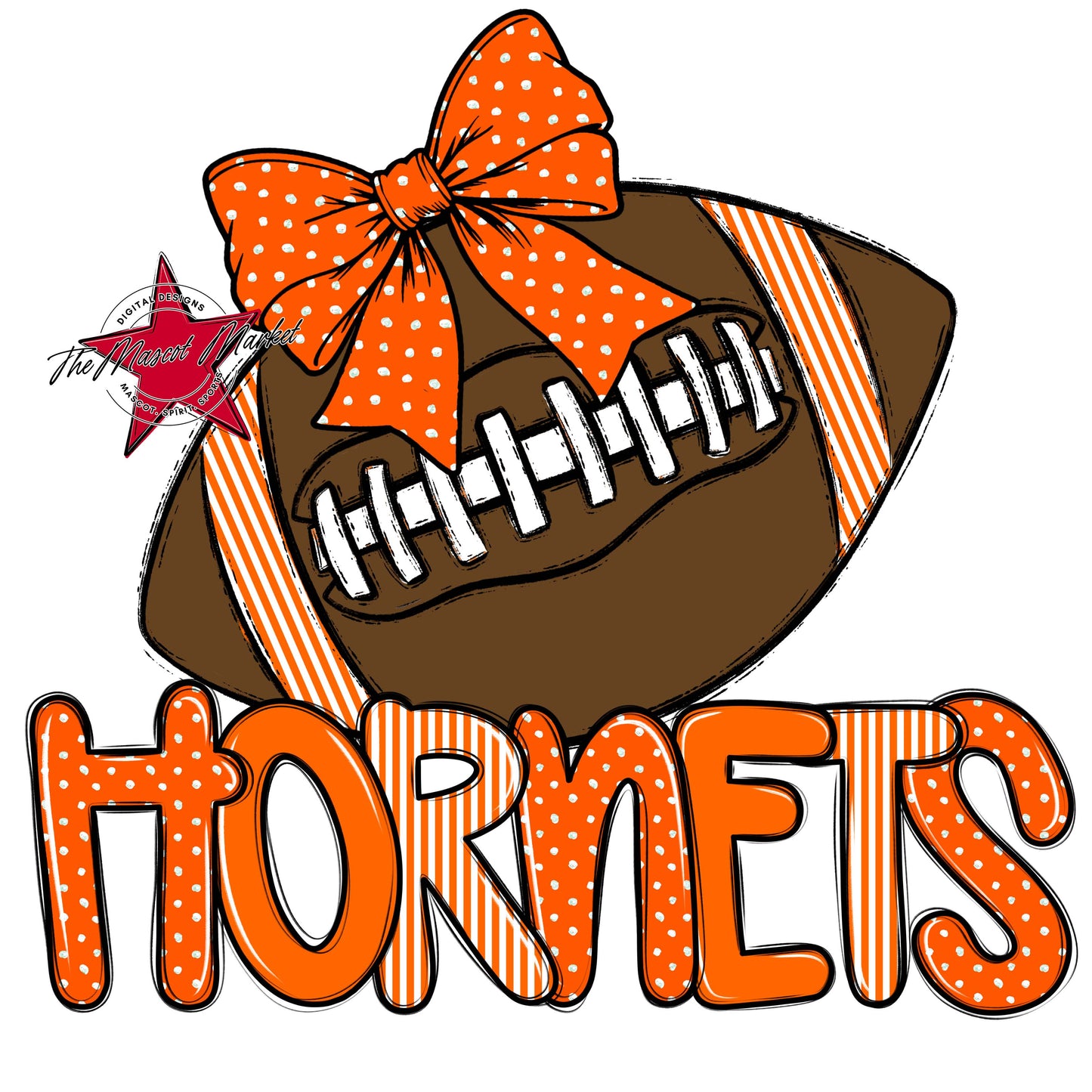 Hornets Football Spirit Design-Orange