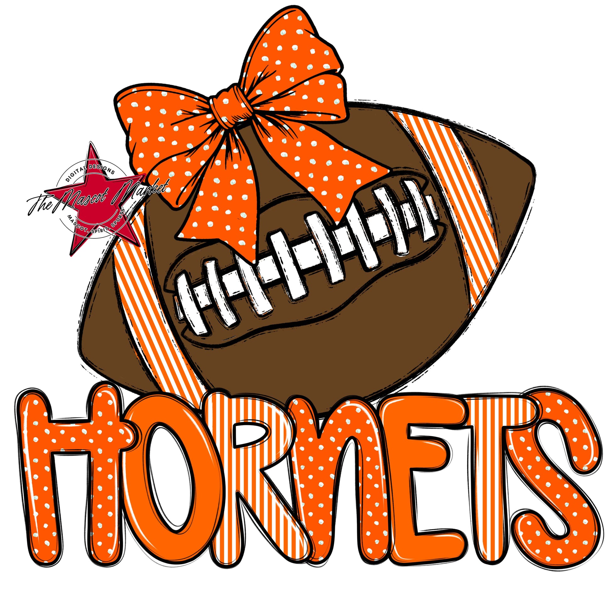 Hornets Football Spirit Design-Orange